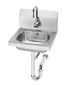 Krowne Metal HS-12 Wall Mount 16" Hand Sink with Rear Overflow and P-Trap