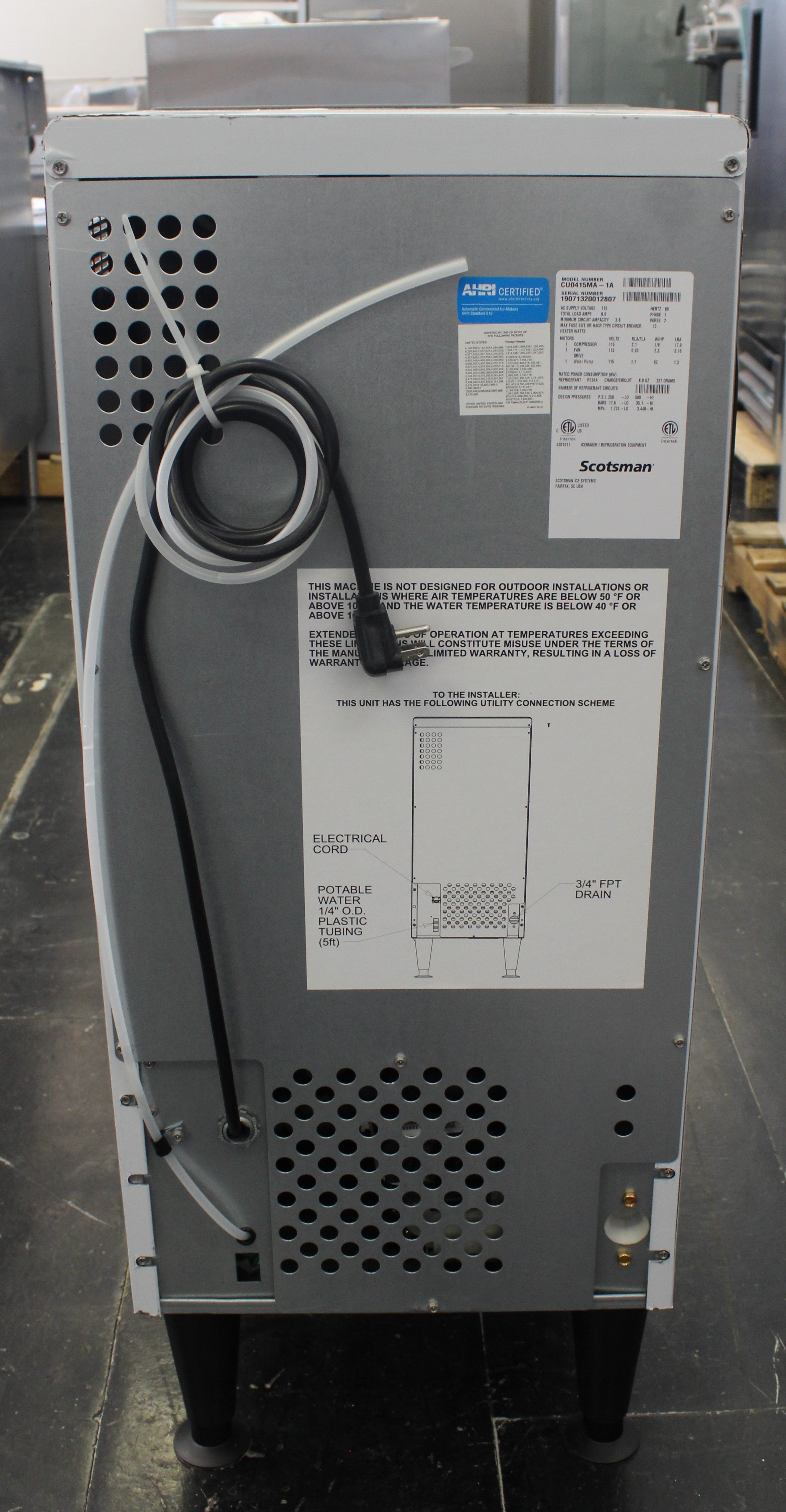 *Open Box* Scotsman CU0415MA-1 58 lb/day W/36 lb Storage Undercounter Ice Maker