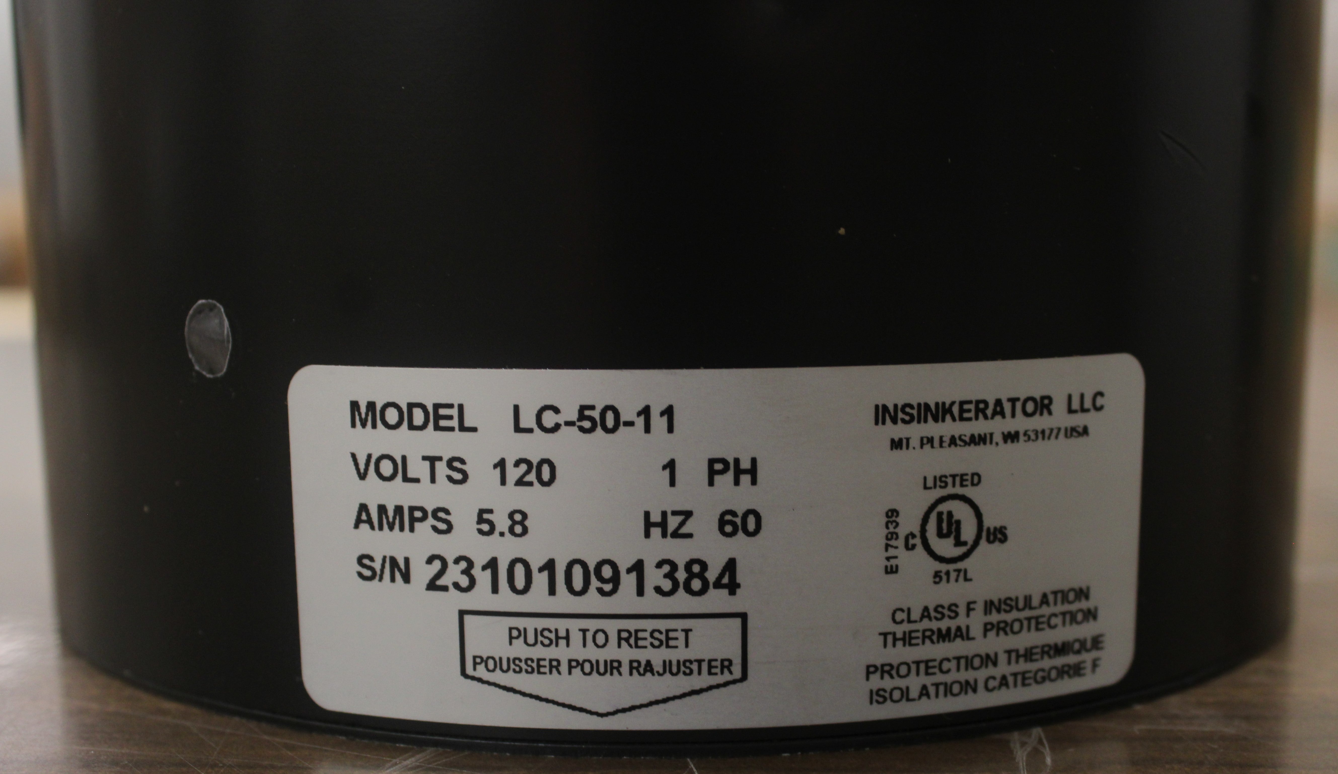 InSinkErator LC-50 *Used* Light Commercial Disposer