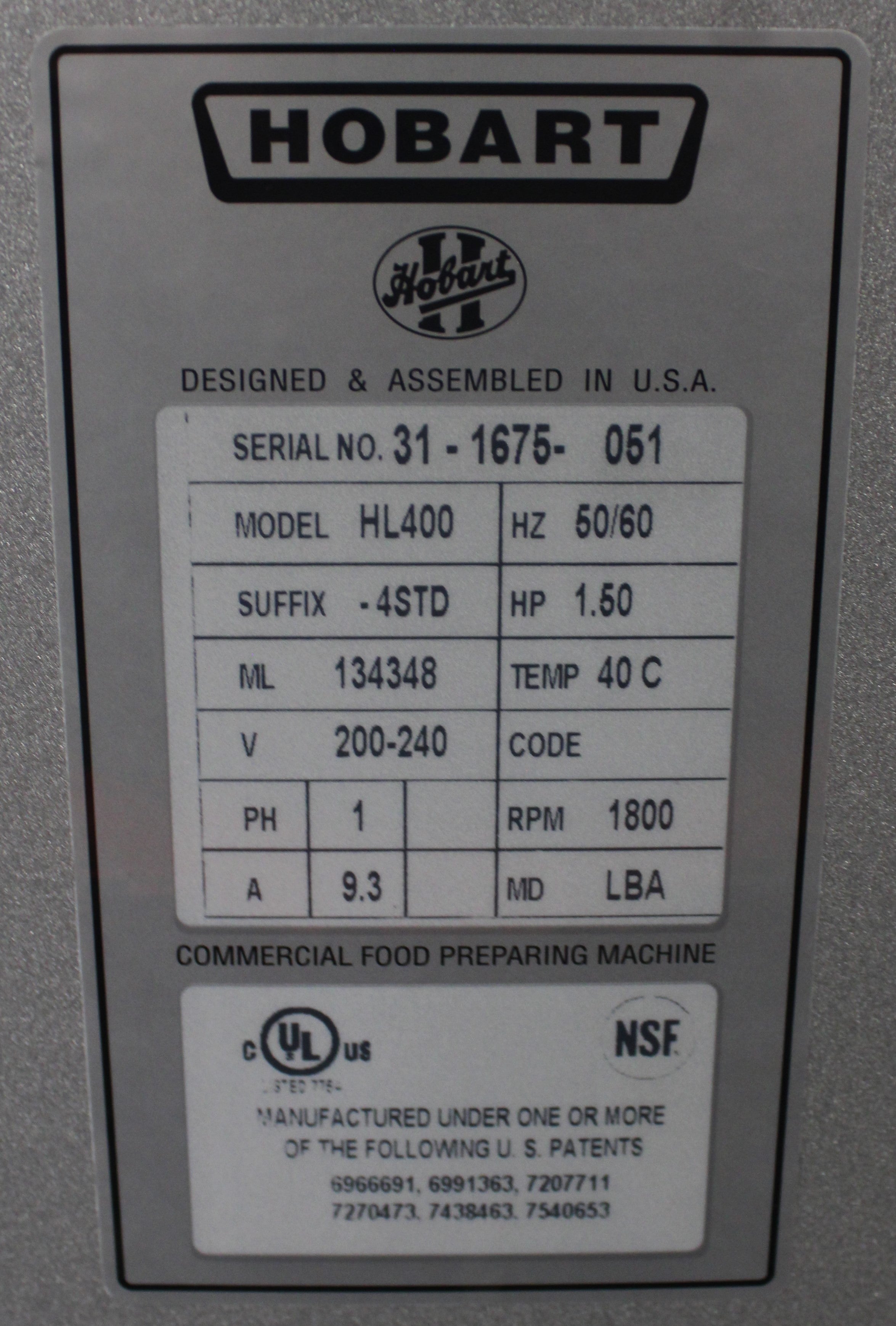 Hobart HL400-4STD *Open Box* 40-Quart All Purpose Legacy Floor Mixer
