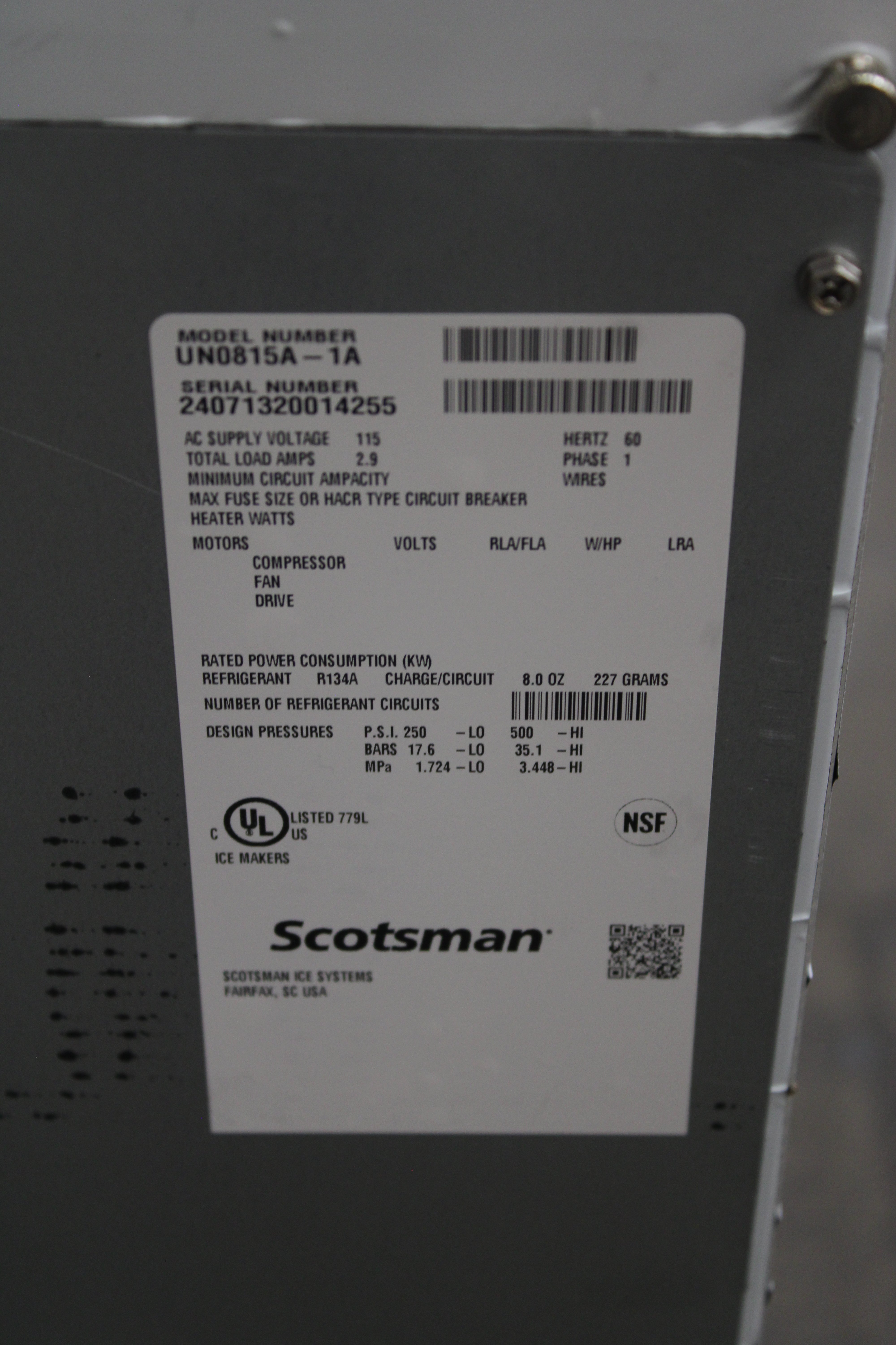 Scotsman UN0815A *Open Box* - 80 lb Nugget Ice Machine