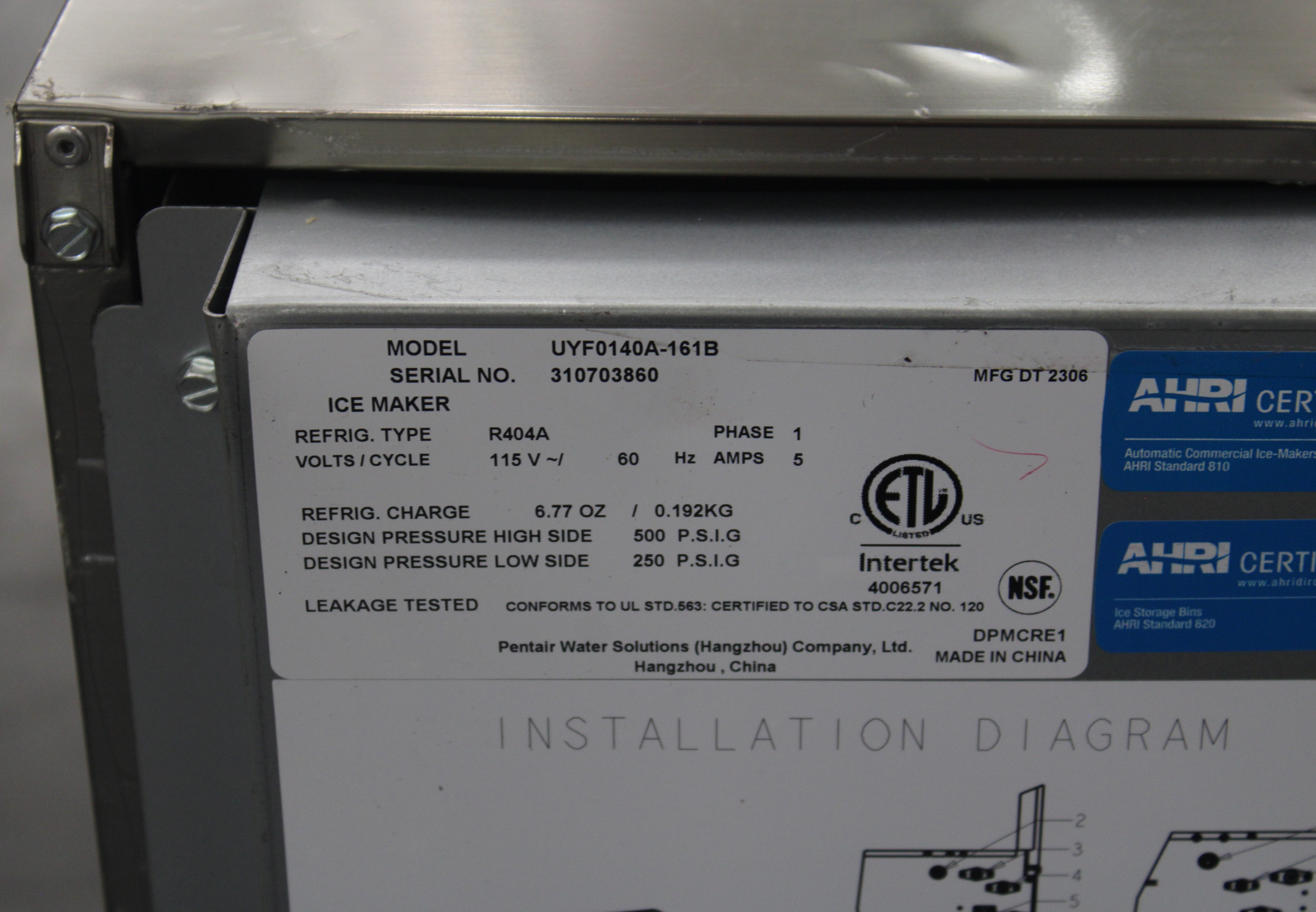 Manitowoc UYF0140A *Used* 137 lb Undercounter Ice Machine