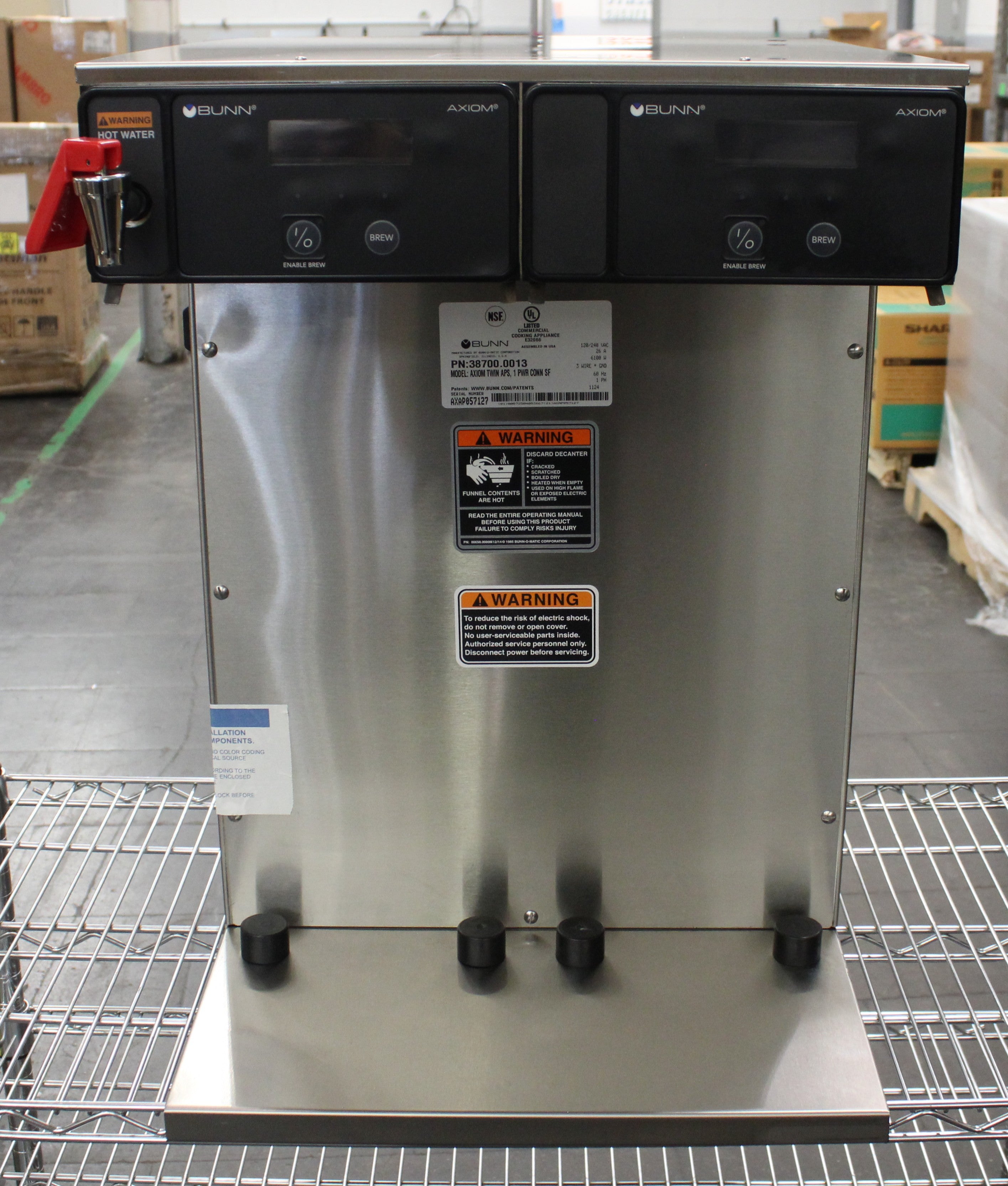 Bunn 38700.0013 *Ding & Dent* AXIOM TWIN APS 15 Gallons P/H Airpot Cof Brew
