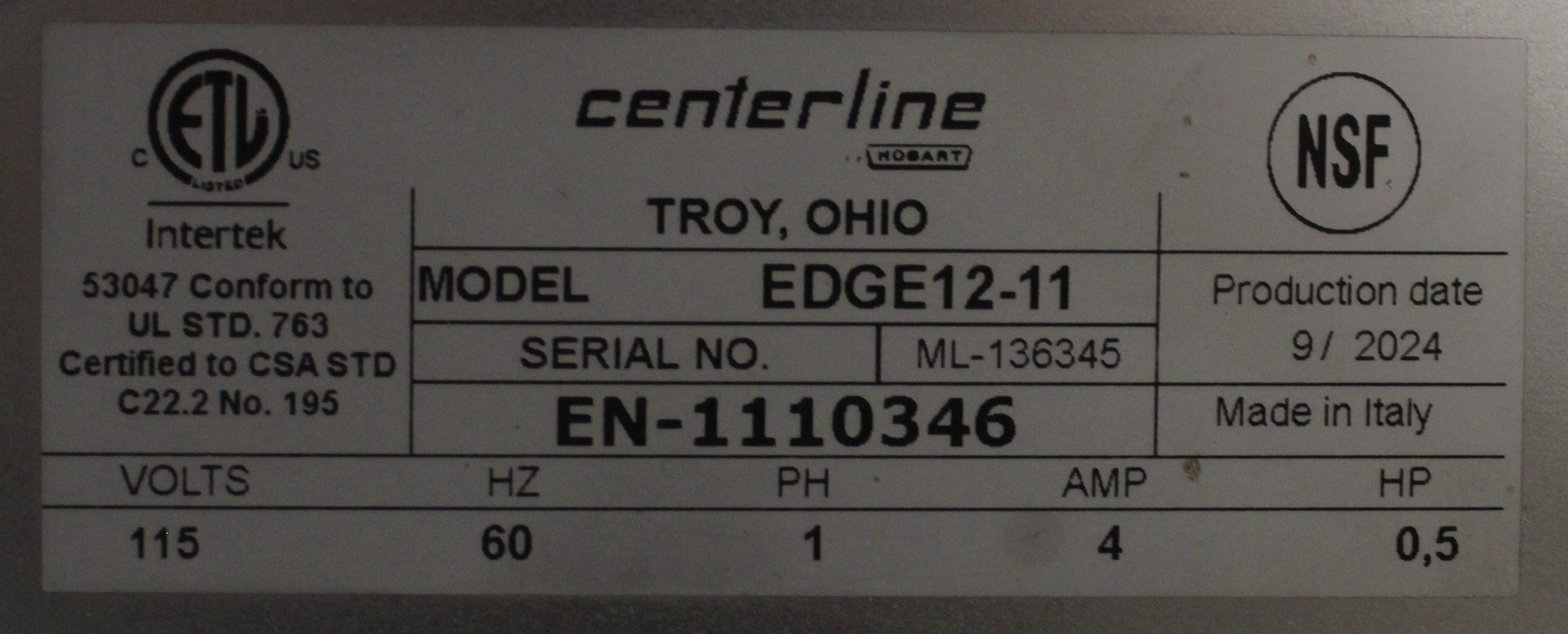 Hobart EDGE12-11 *Used* Medium Duty Manual Meat Slicer (#2057)