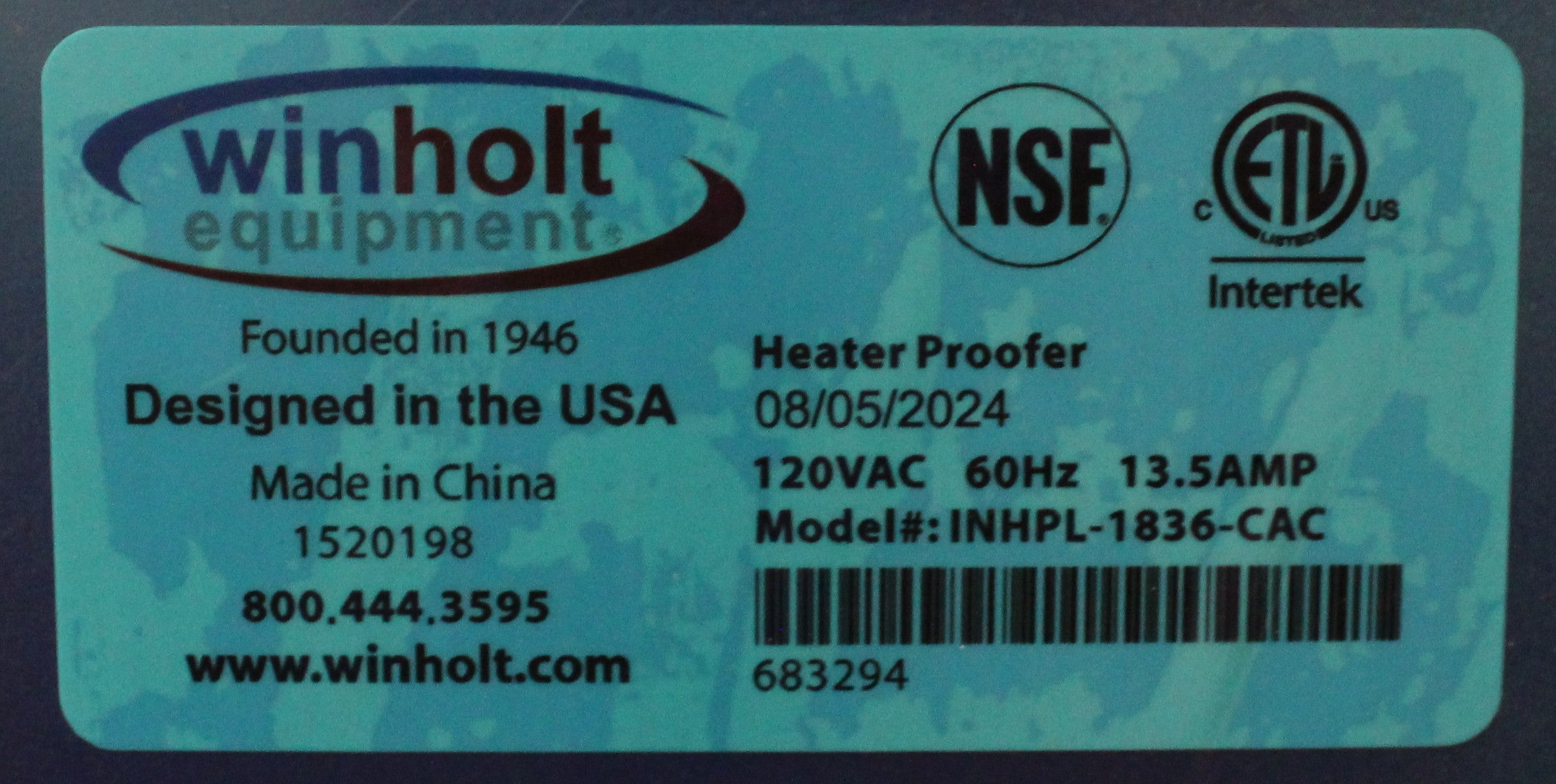 Winholt INHPL-1836C-DGT *Ding & Dent* Full Height Heater Proofer Cabinet