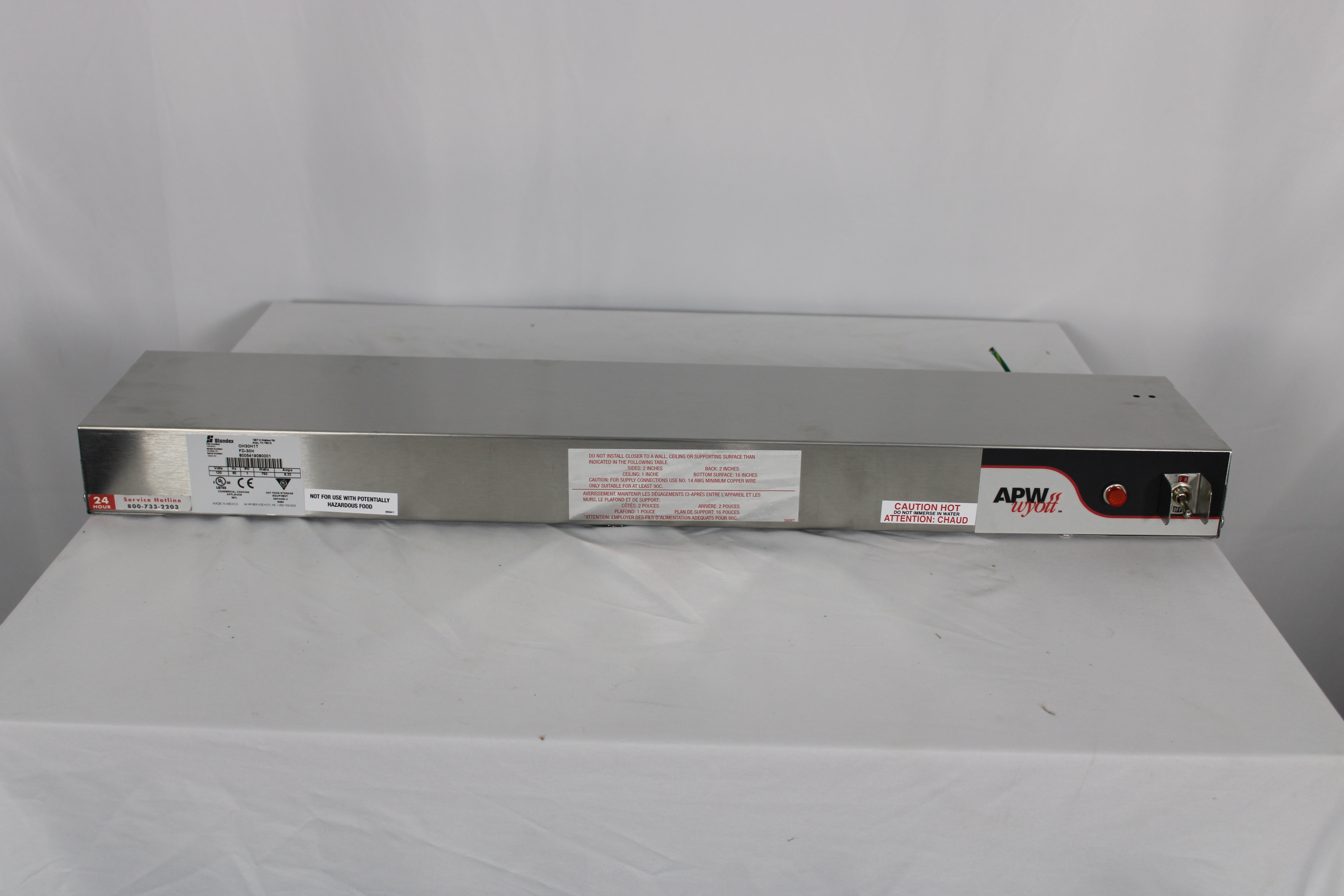 *Open Box* APW Wyott FD-30H-T 30" High Watt Strip Type Heat Lamp Toggle Controls