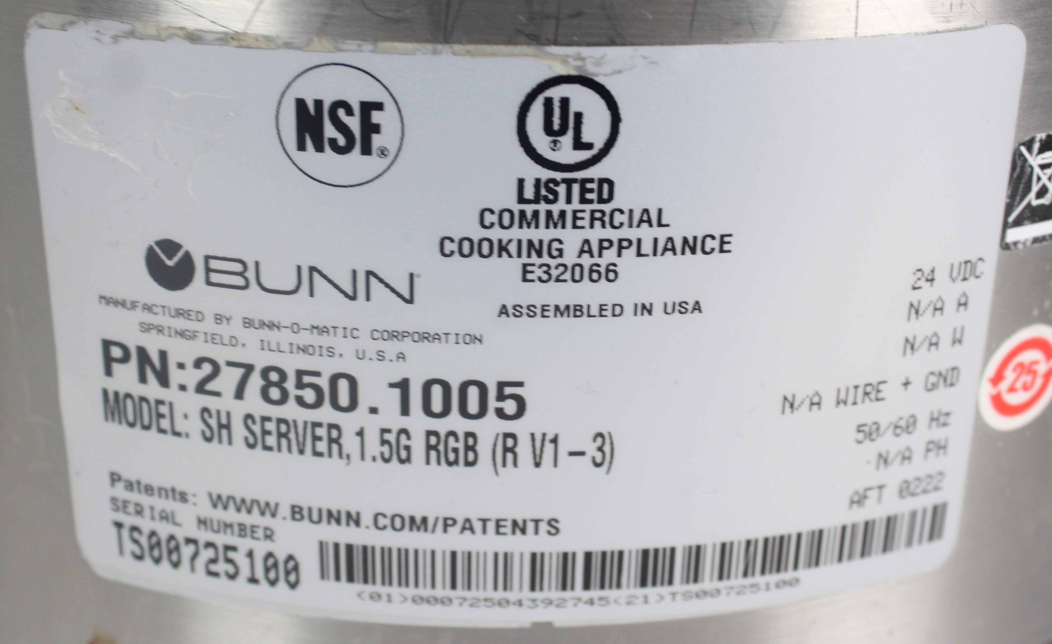 *Used* Bunn 27850.0200 1.5 Gal (5.7L) SH Server, Infusion Series