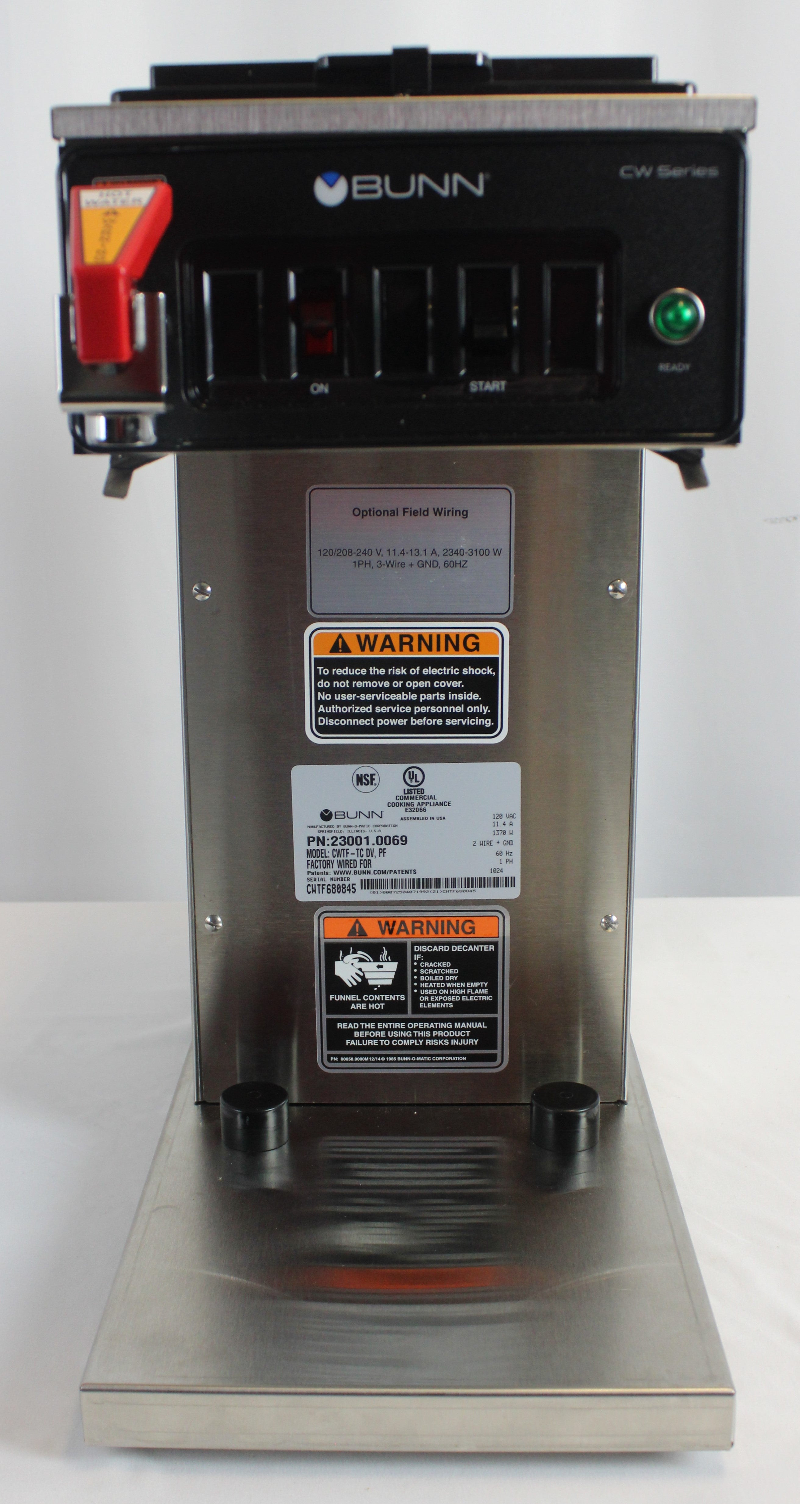 *Used* Bunn 23001.0069 CWTF-TC-DV Auto 7.5 Gallons P/H Carafe Coffee Brewer