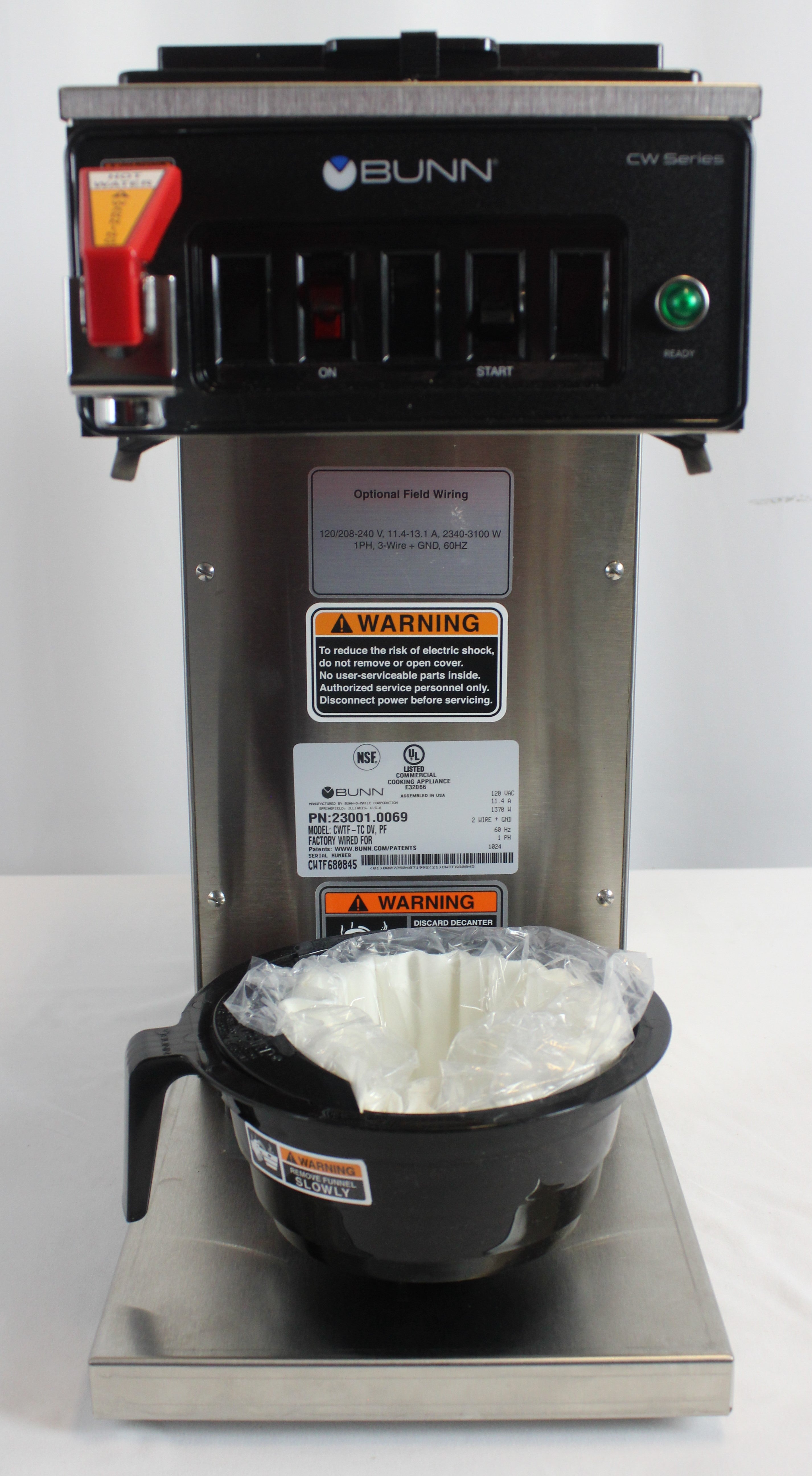 *Used* Bunn 23001.0069 CWTF-TC-DV Auto 7.5 Gallons P/H Carafe Coffee Brewer
