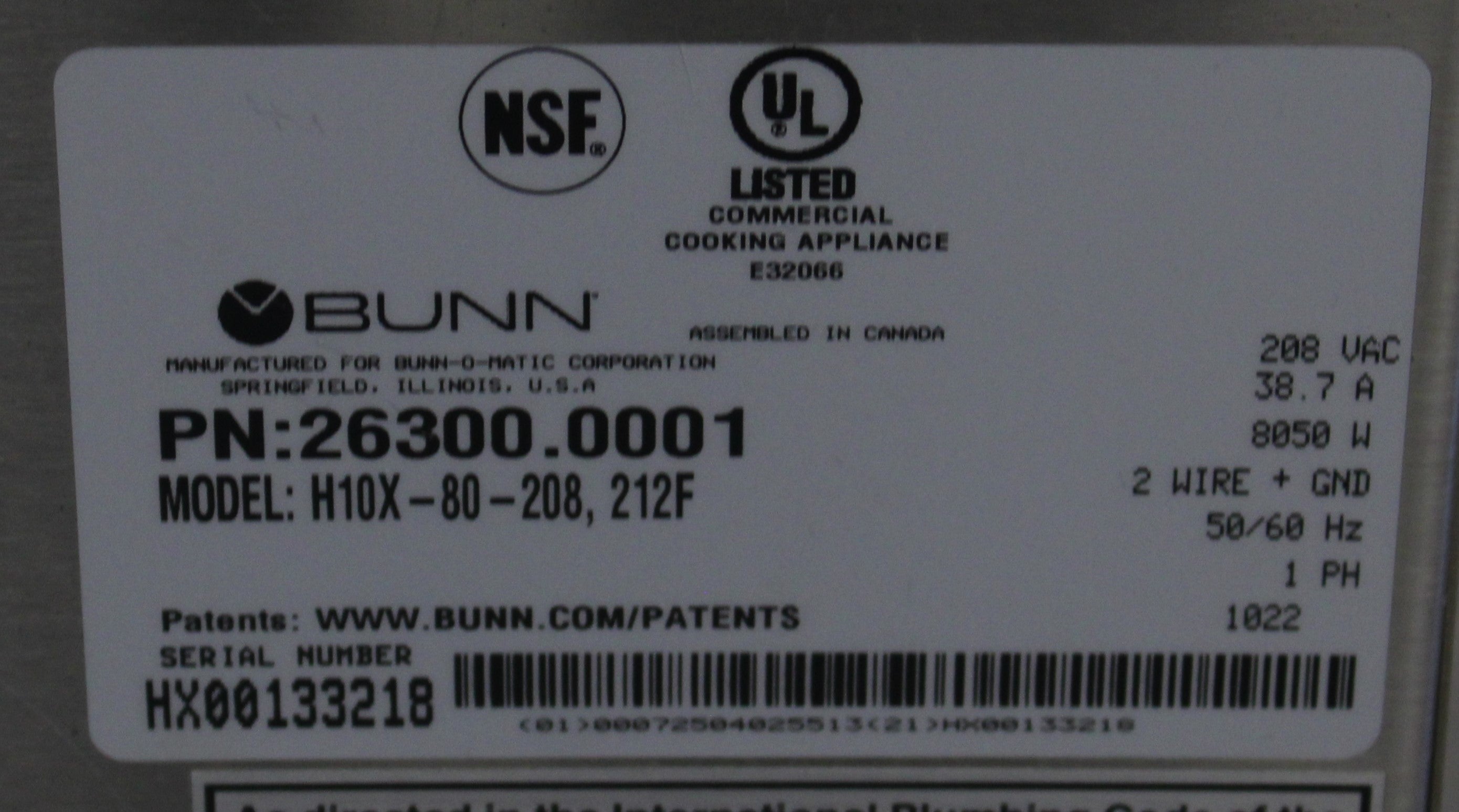 *Used* Bunn 26300.0000 H10X Hot Water Dispenser