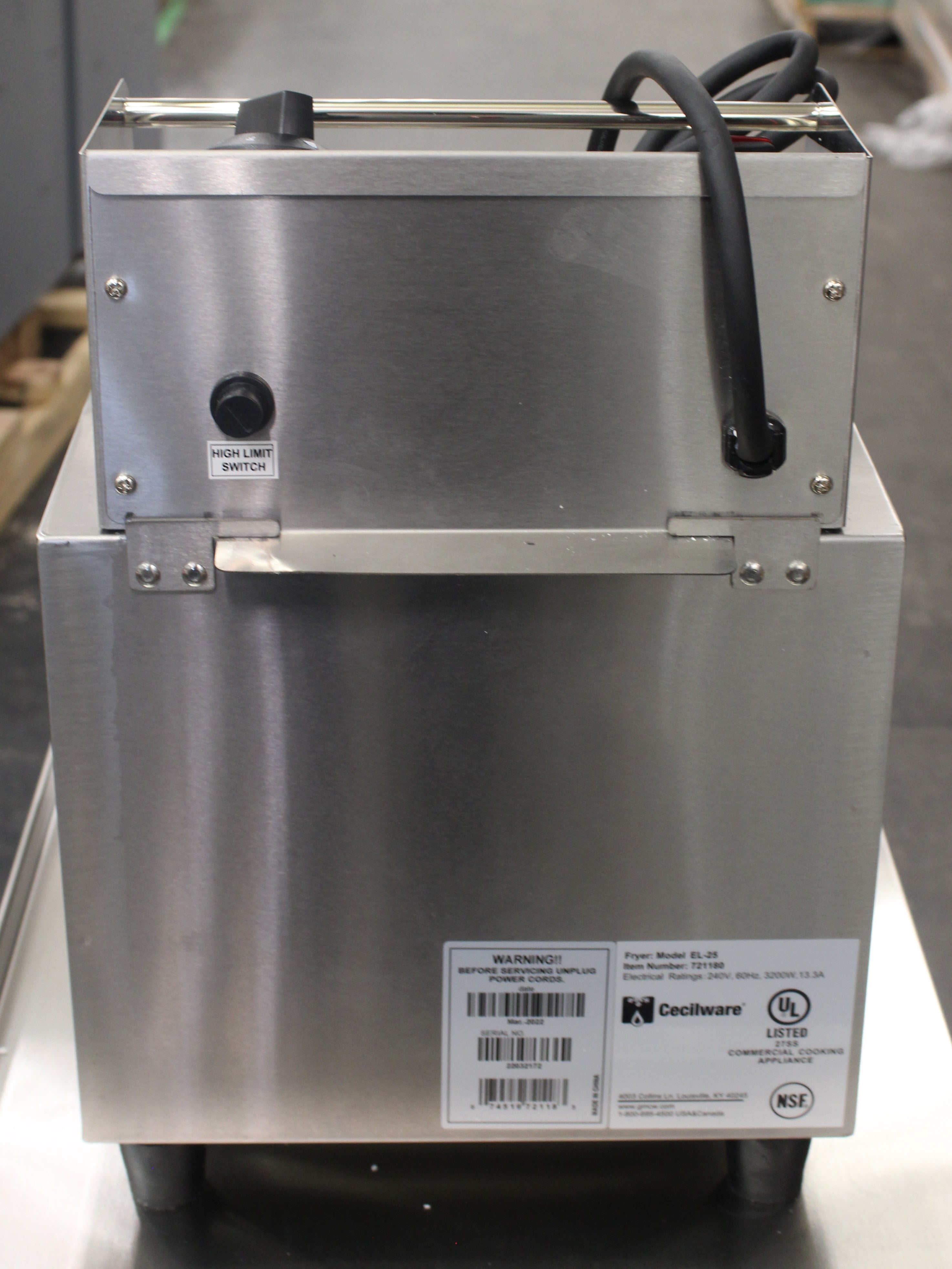 *Open Box* Grindmaster Cecilware Pro EL25 Single 15 lb Fryer 240V