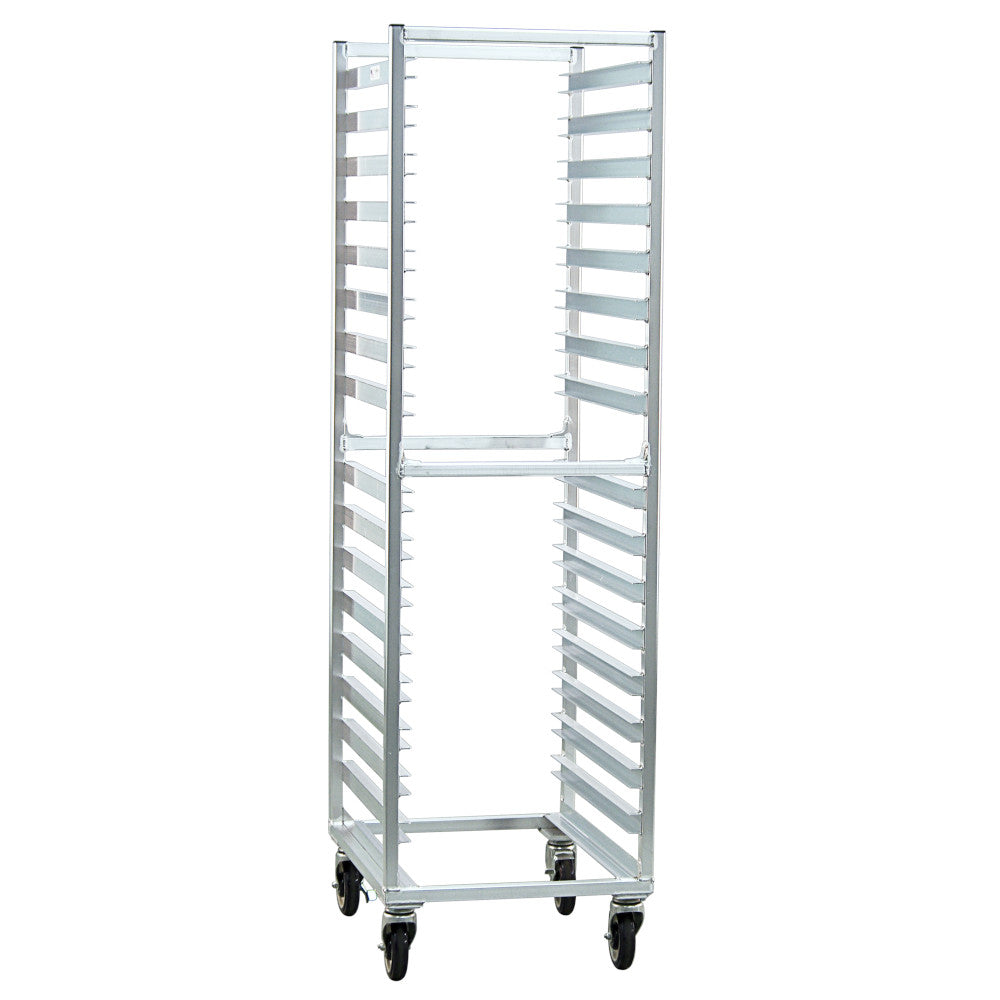 New Age NS648 Mobile Full Height 21" Poly Box Rack with Slides on 3-1/2" Centers