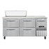 Continental Refrigerator RA68SN10-D Refrigerated Base Shallow Depth Sandwich Unit with Drawers 68"W