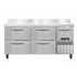 Continental Refrigerator RA68SNBS-D Refrigerated Base Shallow Depth Worktop Unit with Drawers 68"W
