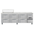 Continental Refrigerator RA93SN10-D Refrigerated Base Shallow Depth Sandwich Unit with Drawers 93"W