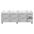Continental Refrigerator RA93SNBS-D Refrigerated Base Shallow Depth Worktop Unit with Drawers 93"W