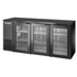 True TBB24-72-3G-Z1-BST-B-1 72" Under Bar Cooler with Galvanized Top and Three Solid Doors