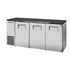 True TBB24-72-3S-Z1-BST-S-1 72" Stainless Steel Under Bar Cooler with Galvanized Top and Two Solid Doors