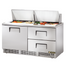 True TFP-64-24M-D-2 Refrigerated Counter, Mega Top Sandwich / Salad Unit