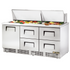 True TFP-72-30M-D-4 Refrigerated Counter, Mega Top Sandwich / Salad Unit