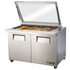 True TSSU-48-18M-B-FGLID-HC~SPEC3 Refrigerated Counter, Mega Top Sandwich / Salad Unit