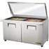 True TSSU-60-24M-B-ST-FGLID-HC~SPEC3 Refrigerated Counter, Mega Top Sandwich / Salad Unit