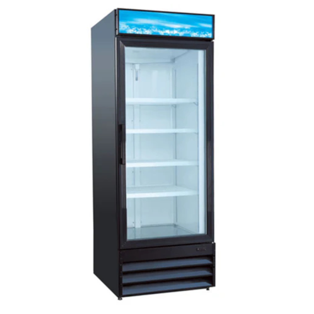 Adcraft USRFS-1D/B U-Star Single Section Glass Door Merchandiser Refrigerator