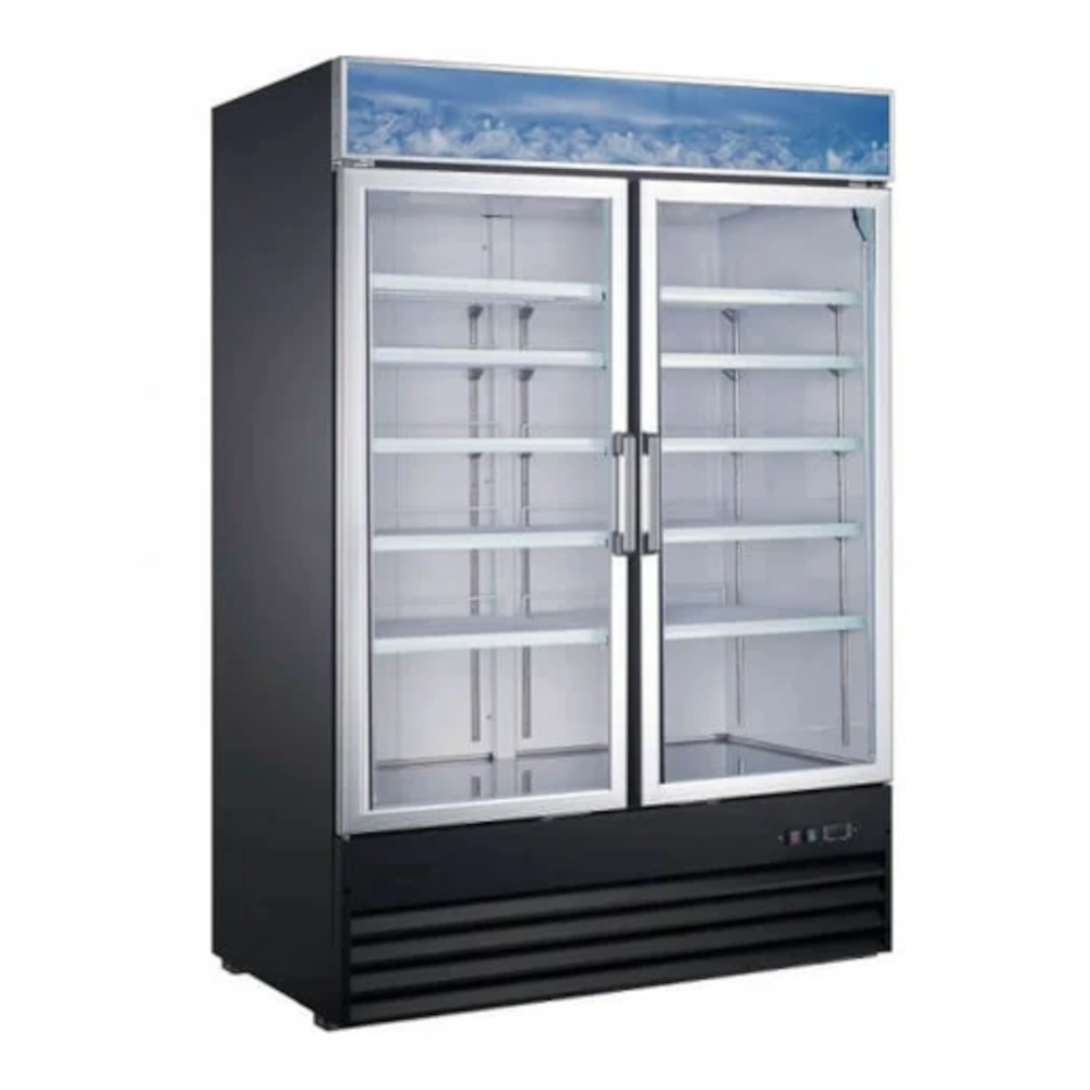 Adcraft USRFS-2D/54 U-Star Two Section Glass Door Merchandiser Refrigerator