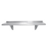 Stainless steel shelf with brackets on a white background