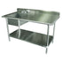 Advance Tabco KLAG-11B-305L TABLE WITH 16X20X12 SINK RIGHT