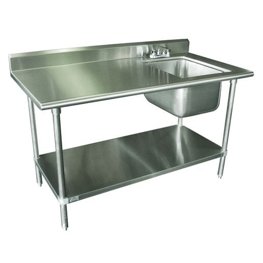 Advance Tabco KLAG-11B-306R TABLE WITH SINK 16X20X12 LEFT