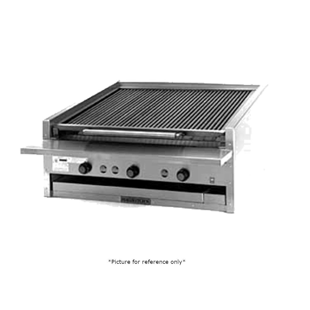 MagiKitch'n APM-SMB-672 72" Gas Countertop Charbroiler with Ceramic Screen Coal