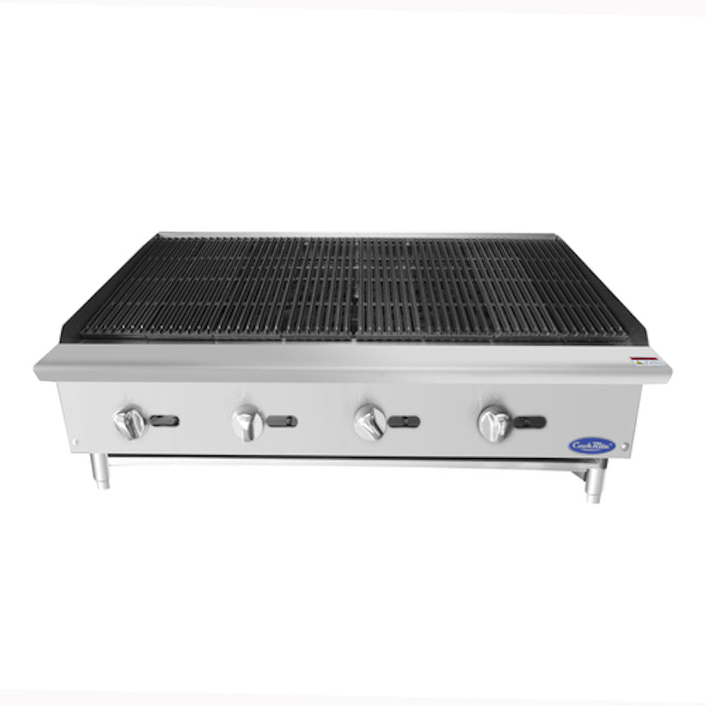 Atosa ATCB-48 48" Heavy Duty Countertop Gas Charbroiler with Lava Rocks