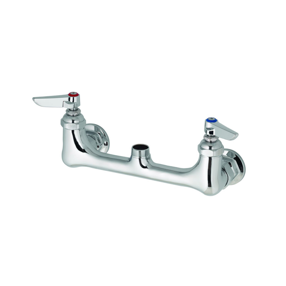 T&S Brass B-0230-CR-LN 8" Wall Mount Mixing Faucet Base - Base Only