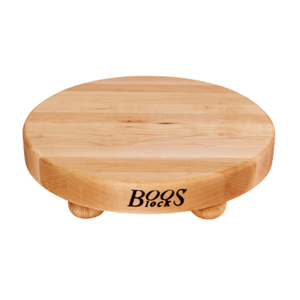 John Boos B12R Gift Collection Round Maple Cutting Board with Feet 12" Diameter