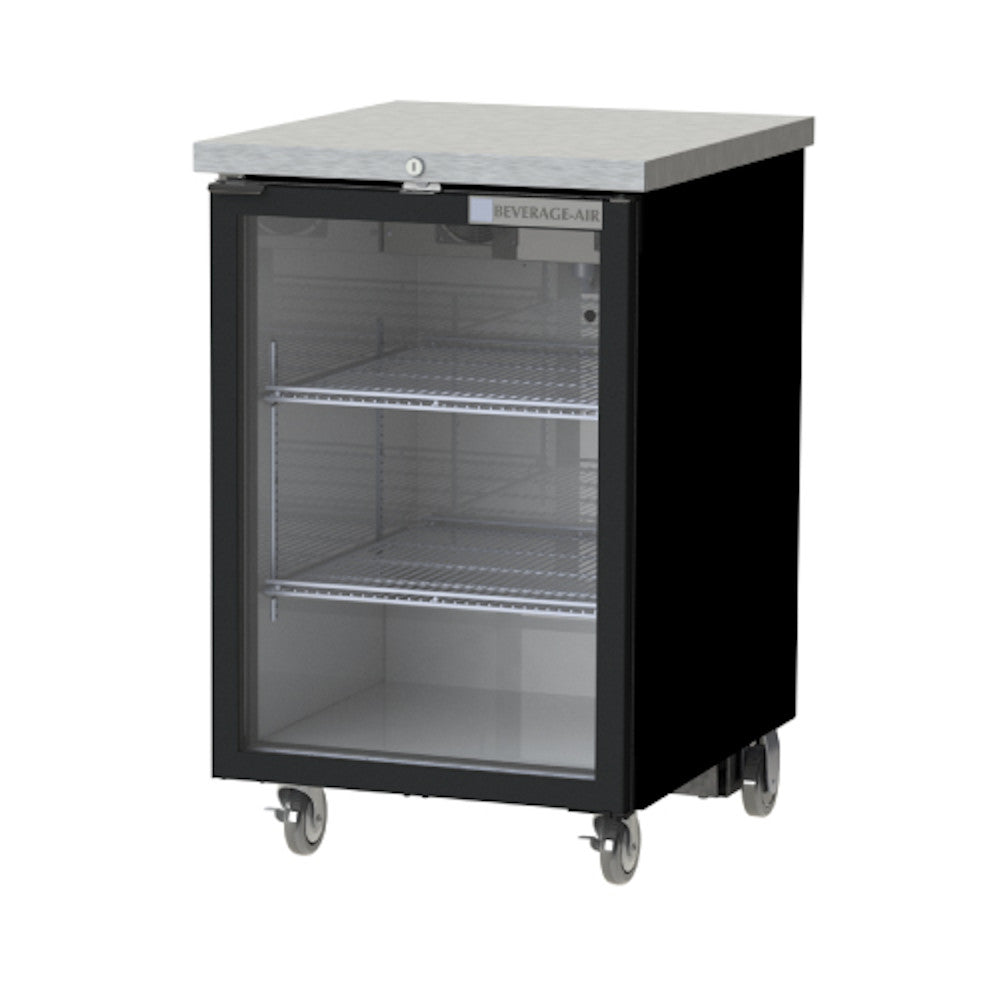 Beverage Air BB24HC-1-FG-B 24" Back Bar Glass Door Freezer With Black Finish Exterior