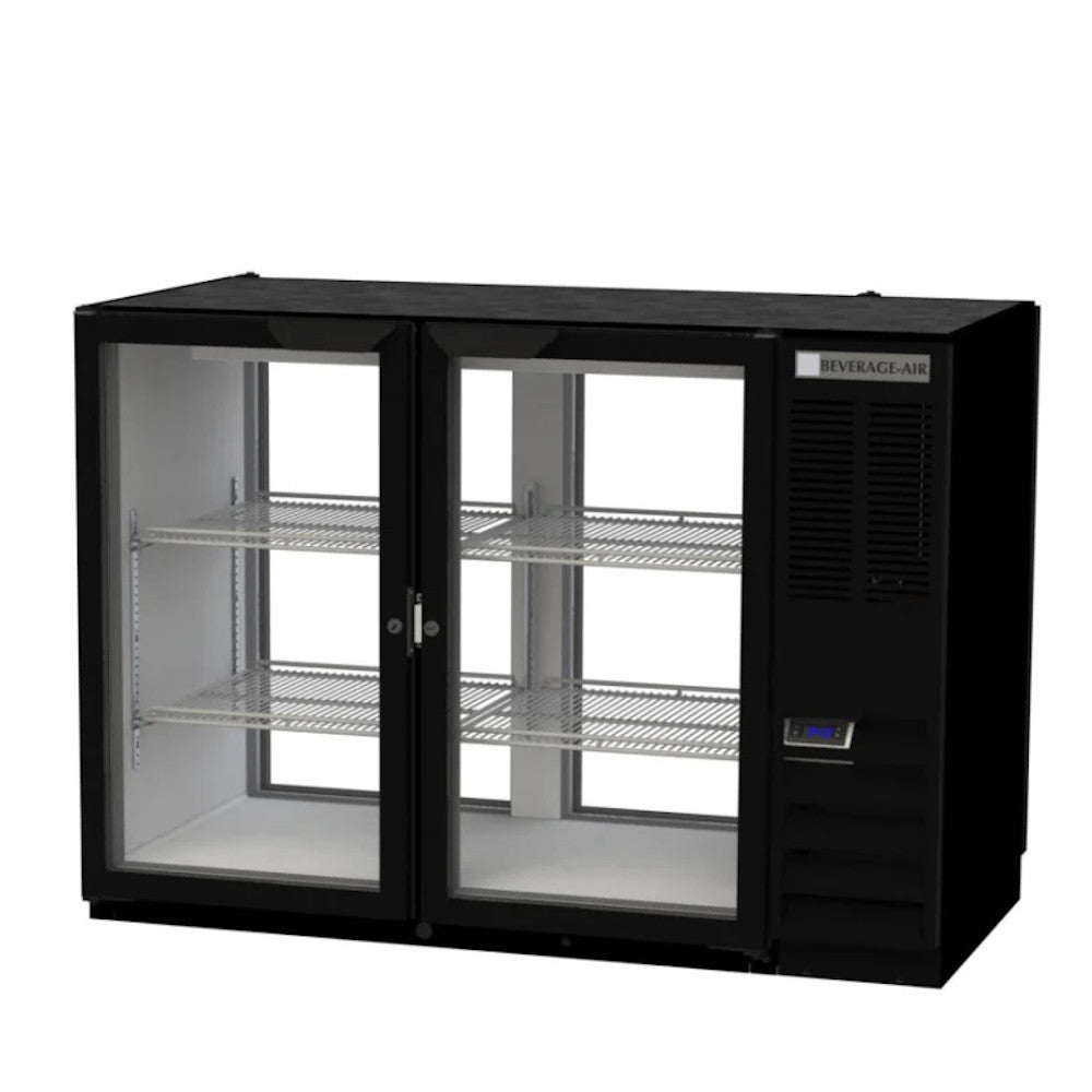 Beverage Air BB48HC-1-FG-PT-B-27 Pass-Thru 48" Back Bar Glass Door Freezer With Black Finish Exterior