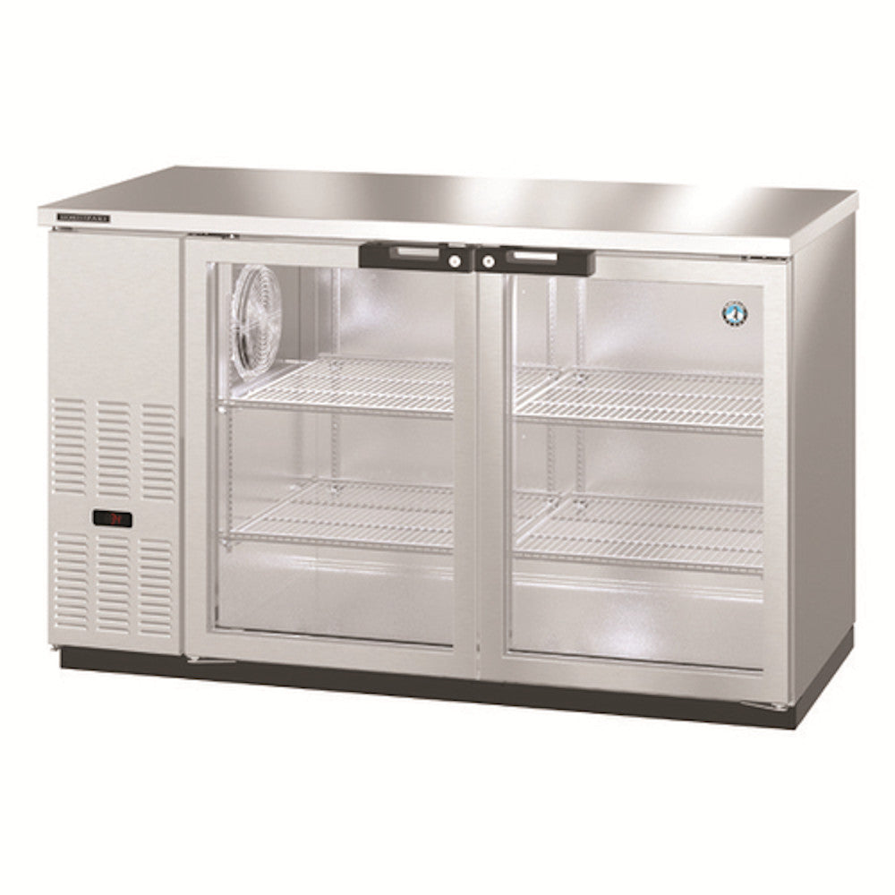 Hoshizaki BB59-G-S Two-Section Glass Door Stainless Steel Back Bar Cooler