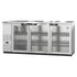 Hoshizaki BB80-G-S Three-Section Glass Door Stainless Steel Back Bar Cooler