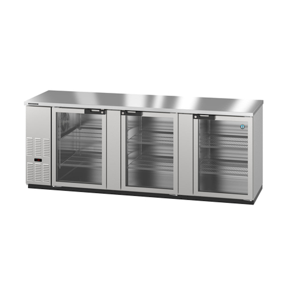 Hoshizaki BB95-G-S Three-Section Glass Door Stainless Steel Back Bar Cooler