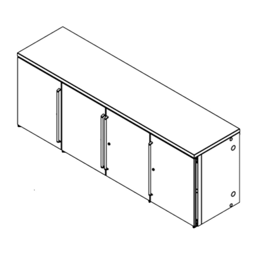 Perlick BBR96 96" Wide Remote Refrigerated Back Bar Cooler