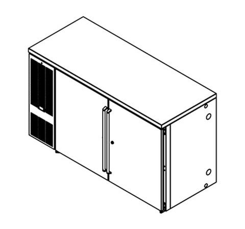 Perlick BBRN60 Narrow Door Three Section 60" Remote Refrigerated Back Bar Cabinet - 19.0 Cu. Ft.