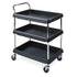 Metro BC2030-3DBL Deep Ledge Series Utility Cart with Three Shelves in Black, 21-1/2"W x 32-3/4"L