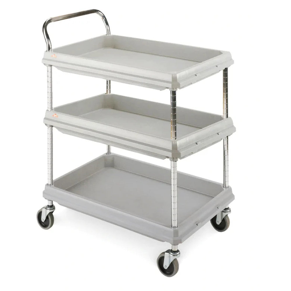 Metro BC2636-3DG Deep Ledge Series Utility Cart with Three Shelves in Gray, 27"W x 38-3/4"L