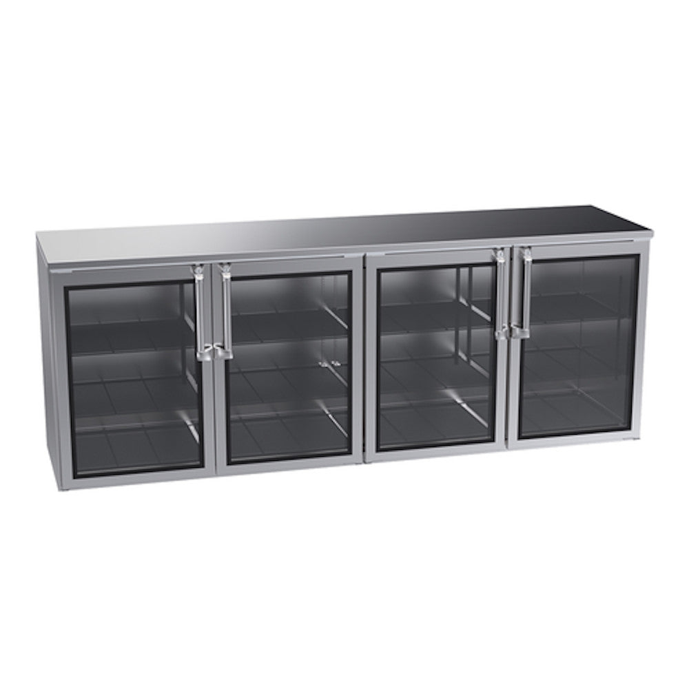 Krowne Metal BR96 Three Section 96" Remote Refrigerated Back Bar Storage Cabinet with Left Hook-Up