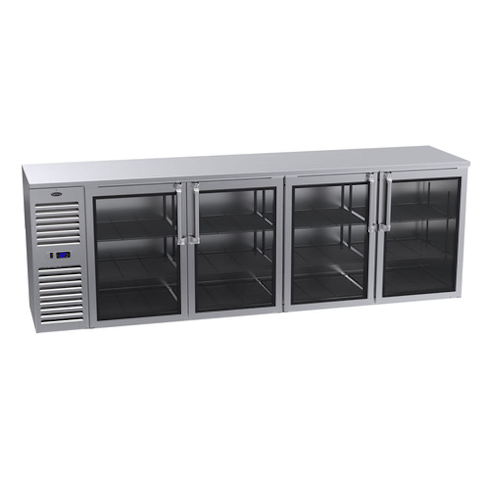 Krowne Metal BS108 Black Vinyl Four Section Self-Contained Back Bar Storage Cabinet