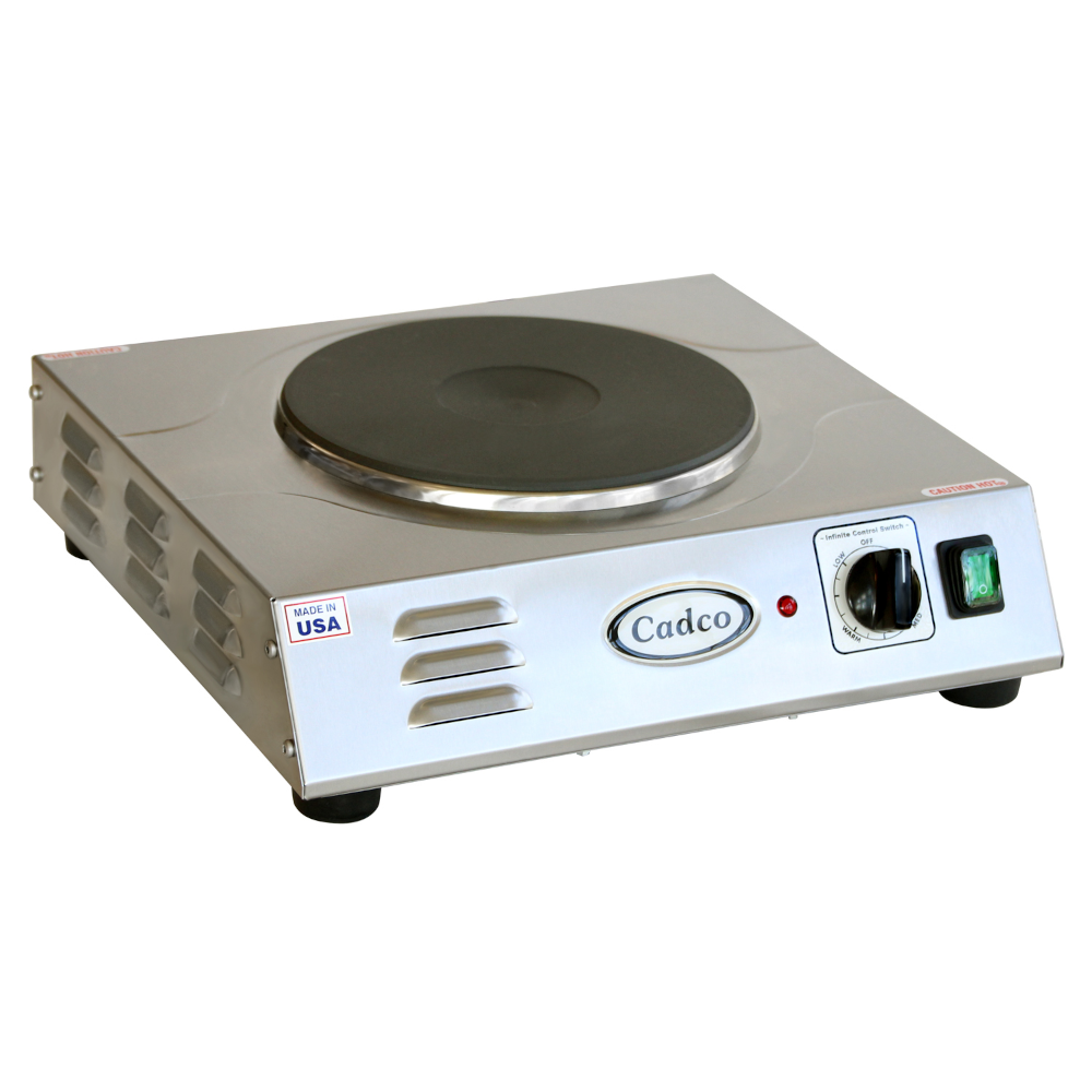 Cadco LKR-220 15" Portable Electric Hot Plate with 9" Cast Iron Burner