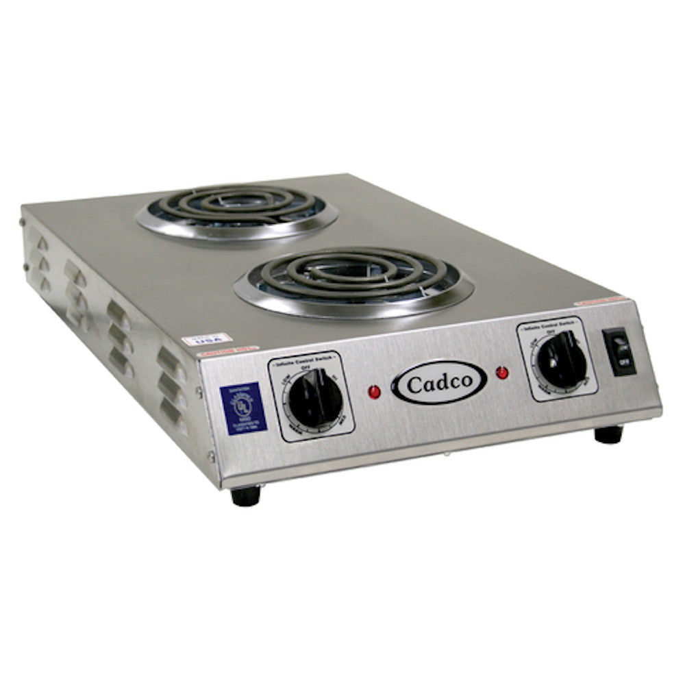 Cadco CDR-2TFB Front-to-Back Two Burner Portable Hot Plate