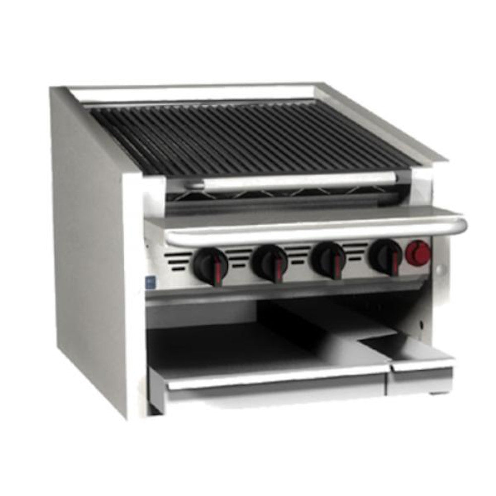 MagiKitch'n CM-RMB-624CR 24" Stainless Steel Gas Charbroiler with Cast Iron Radiant