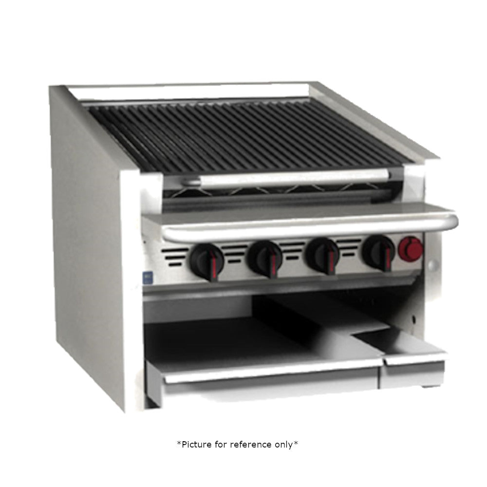 MagiKitch'n CM-SMB-648 48" Stainless Steel Gas Charbroiler with Ceramic Coal Screen